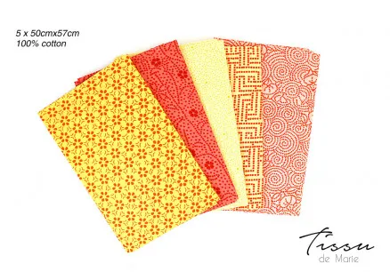 Tissu de Marie Fat Quarter Rav 50x57cm - 5 st